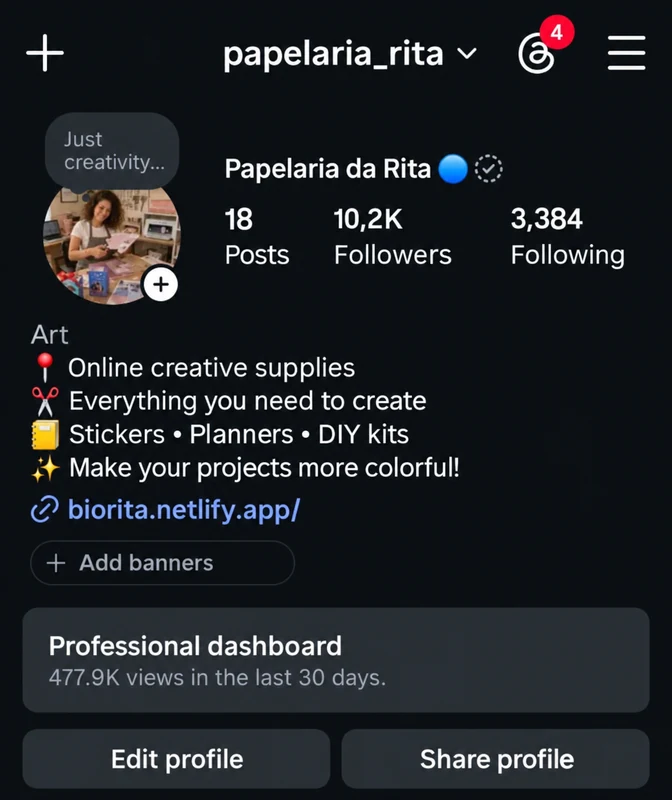 Follow us on Instagram @papelaria_rita