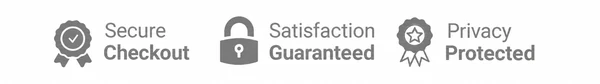 Secure checkout, satisfaction guaranteed, privacy protected